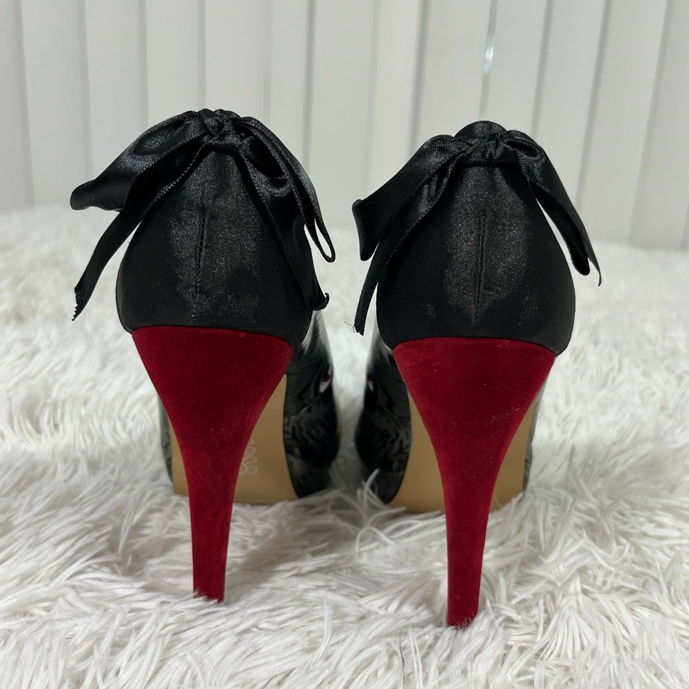 💔SOLD💔IRON FIST Wolf Beater Platform Stiletto Heels Faux Leather Back Bow 5 - Picture 4 of 10